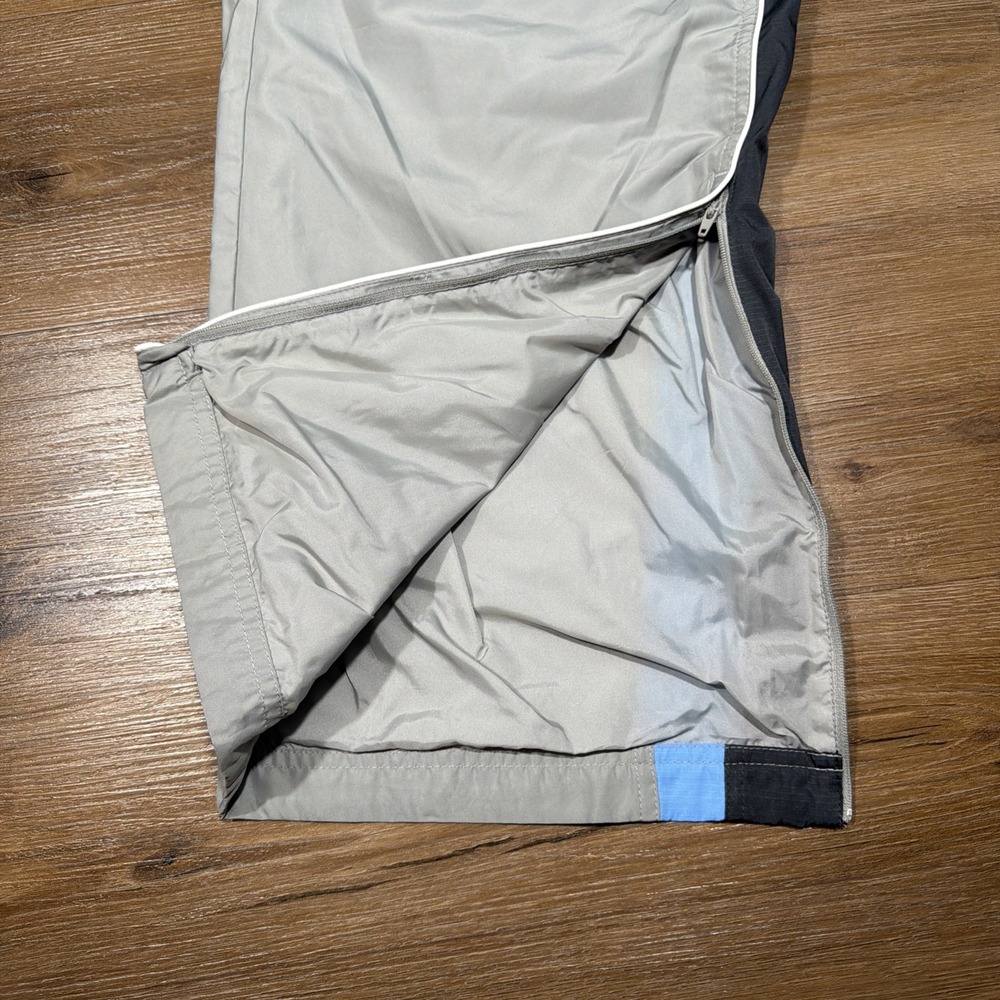 Nike Track Pants Mens XL Grey Black Striped Zip Windbreaker Silver Tag Vintage - Picture 11 of 14